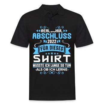 Realschule bestanden Realschulabschluss 2022 - Männer Poloshirt - Schwarz - Vorne - Kai (181cm)