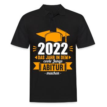 Abitur Gymnasium Damen und Herren Abi 2022 - Männer Poloshirt - Schwarz - Vorne - Kai (181cm)
