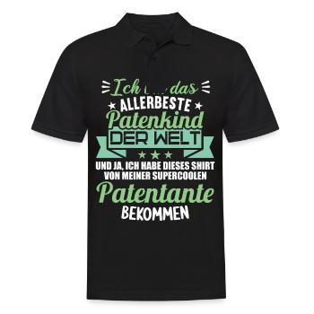 Patenonkel Patententante beste Patenkind der Welt - Männer Poloshirt - Schwarz - Vorne - Kai (181cm)