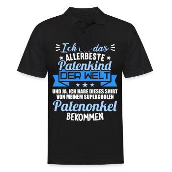 Patenonkel Patententante beste Patenkind der Welt - Männer Poloshirt - Schwarz - Vorne - Kai (181cm)