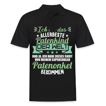 Patenonkel Patententante beste Patenkind der Welt - Männer Poloshirt - Schwarz - Vorne - Kai (181cm)