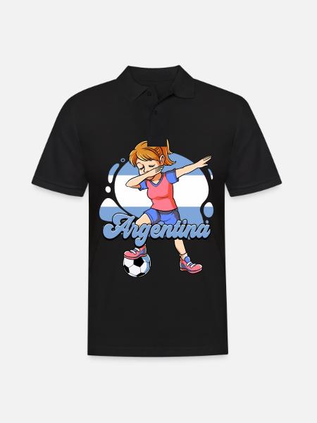 Argentinien Fußball - Männer Poloshirt - Schwarz