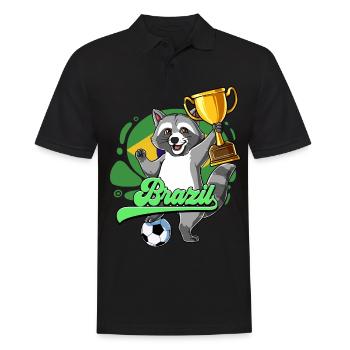 Brazil Football - Men's Polo Shirt - black - Front - Kai (181cm)