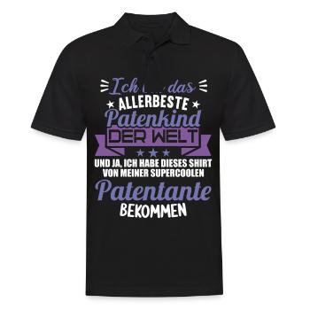 Patenonkel Patententante beste Patenkind der Welt - Männer Poloshirt - Schwarz - Vorne - Kai (181cm)