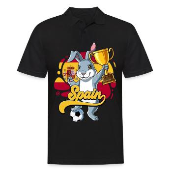 Spanien Fußball - Männer Poloshirt - Schwarz - Vorne - Kai (181cm)