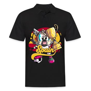 Spanien Fußball - Männer Poloshirt - Schwarz - Vorne - Kai (181cm)