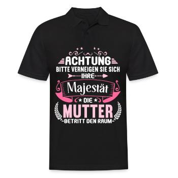 Bitte verneigenMutter betritt Raum Mama Mami - Männer Poloshirt - Schwarz - Vorne - Kai (181cm)