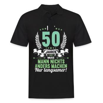 Mit 50 nichts anders nur langsamer 50 Geburtstag - Männer Poloshirt - Schwarz - Vorne - Kai (181cm)