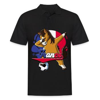 Frankreich Fußball - Männer Poloshirt - Schwarz - Vorne - Kai (181cm)