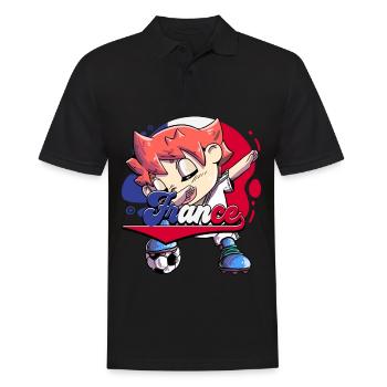 Frankreich Fußball - Männer Poloshirt - Schwarz - Vorne - Kai (181cm)