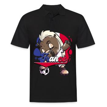 Frankreich Fußball - Männer Poloshirt - Schwarz - Vorne - Kai (181cm)
