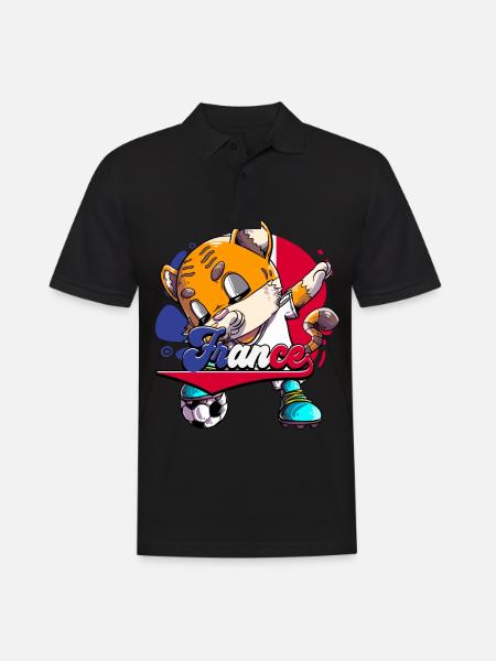 Frankreich Fußball - Männer Poloshirt - Schwarz