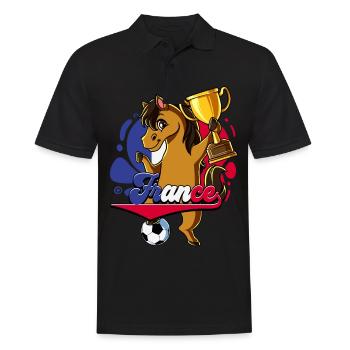 Frankreich Fußball - Männer Poloshirt - Schwarz - Vorne - Kai (181cm)