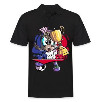 Frankreich Fußball - Männer Poloshirt - Schwarz - Vorne - Kai (181cm)