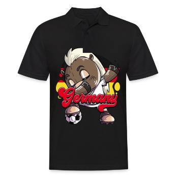 Deutschland Fußball - Männer Poloshirt - Schwarz - Vorne - Kai (181cm)