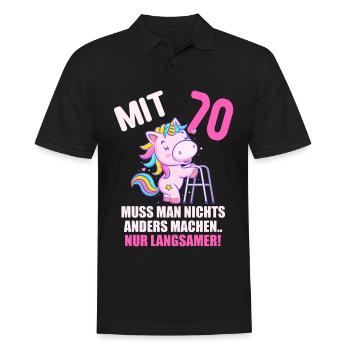 Mit 70 nichts anders nur langsamer 70 Geburtstag - Männer Poloshirt - Schwarz - Vorne - Kai (181cm)