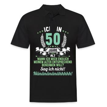 Ich bin 50 Jahre alt 50 Geburtstag - Männer Poloshirt - Schwarz - Vorne - Kai (181cm)