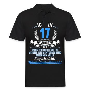 Ich bin 17 Jahre alt 17 Geburtstag - Männer Poloshirt - Schwarz - Vorne - Kai (181cm)
