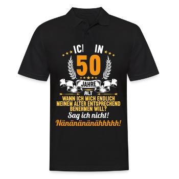 Ich bin 50 Jahre alt 50 Geburtstag - Männer Poloshirt - Schwarz - Vorne - Kai (181cm)