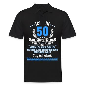 Ich bin 50 Jahre alt 50 Geburtstag - Männer Poloshirt - Schwarz - Vorne - Kai (181cm)