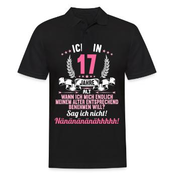 Ich bin 17 Jahre alt 17 Geburtstag - Männer Poloshirt - Schwarz - Vorne - Kai (181cm)