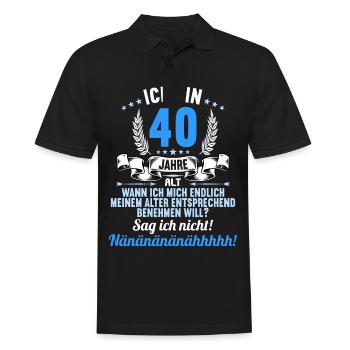Ich bin 40 Jahre alt 40 Geburtstag - Männer Poloshirt - Schwarz - Vorne - Kai (181cm)