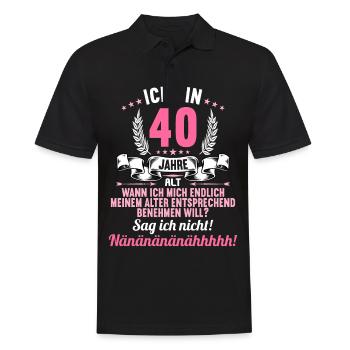 Ich bin 40 Jahre alt 40 Geburtstag - Männer Poloshirt - Schwarz - Vorne - Kai (181cm)