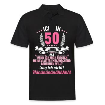 Ich bin 50 Jahre alt 50 Geburtstag - Männer Poloshirt - Schwarz - Vorne - Kai (181cm)