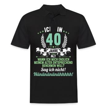 Ich bin 40 Jahre alt 40 Geburtstag - Männer Poloshirt - Schwarz - Vorne - Kai (181cm)