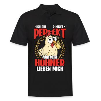 Huhn Hühner - Männer Poloshirt - Schwarz - Vorne - Kai (181cm)