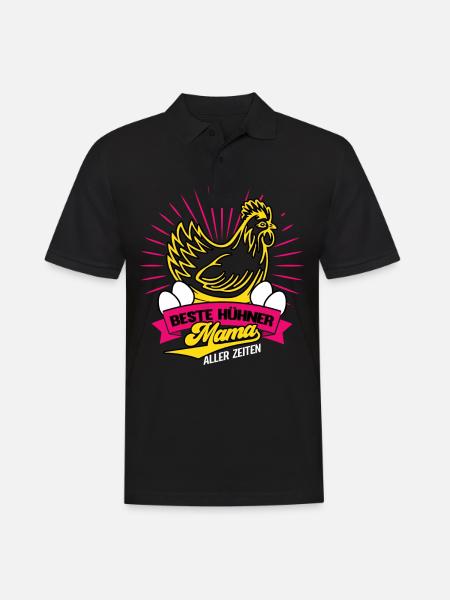 Huhn Hühner Flüstererin - Männer Poloshirt - Schwarz