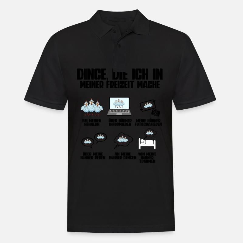 Huhn Hühner - Männer Poloshirt - Schwarz