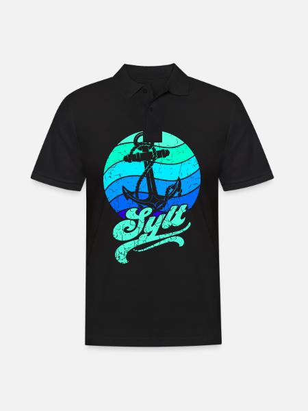 Sylt - Männer Poloshirt - Schwarz