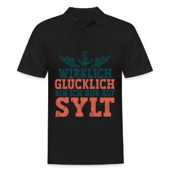 Sylt - Männer Poloshirt - Schwarz - Vorne - Kai (181cm)