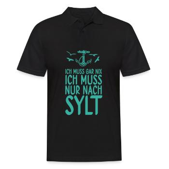 Sylt - Männer Poloshirt - Schwarz - Vorne - Kai (181cm)