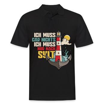 Sylt - Männer Poloshirt - Schwarz - Vorne - Kai (181cm)
