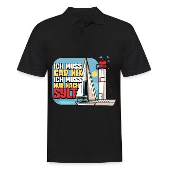 Sylt - Männer Poloshirt - Schwarz - Vorne - Kai (181cm)