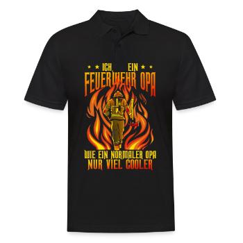 Feuerwehr Feuerwehrmann Opa - Männer Poloshirt - Schwarz - Vorne - Kai (181cm)