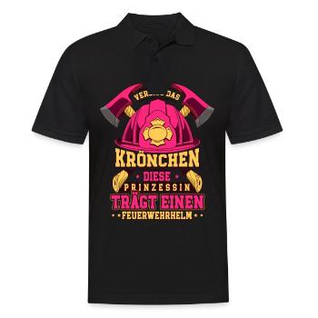 Vergiss Das Krönchen Diese Prinzessin Trägt - Männer Poloshirt - Schwarz - Vorne - Kai (181cm)
