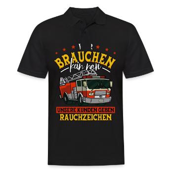 Feuerwehr Feuerwehrmann - Männer Poloshirt - Schwarz - Vorne - Kai (181cm)