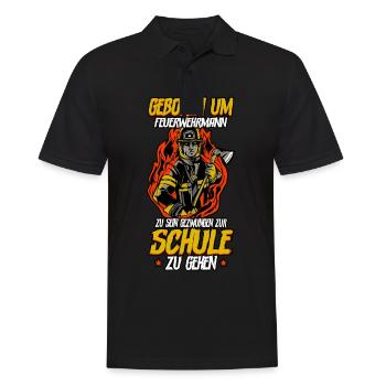 Feuerwehr Feuerwehrmann - Männer Poloshirt - Schwarz - Vorne - Kai (181cm)
