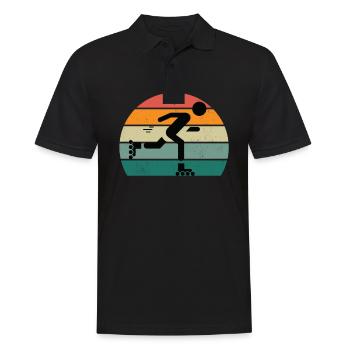 Inlineskaten Skater Skaterin Inlinerin Rollschuhe - Männer Poloshirt - Schwarz - Vorne - Kai (181cm)