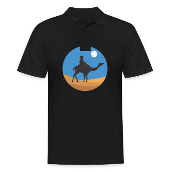Kamele Trampeltier Wüste Arabien Dromedar Kamel - Männer Poloshirt - Schwarz - Vorne - Kai (181cm)