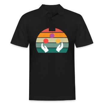 Juggler Juggler Balls Cone Plate Juggling - Men's Polo Shirt - black - Front - Kai (181cm)