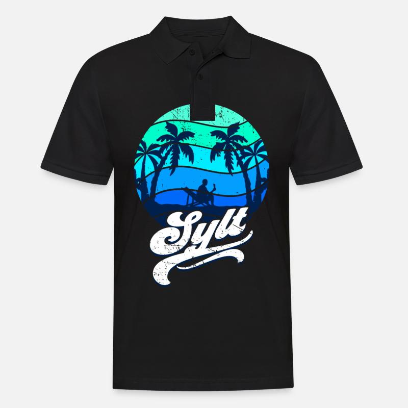 Sylt - Männer Poloshirt - Schwarz