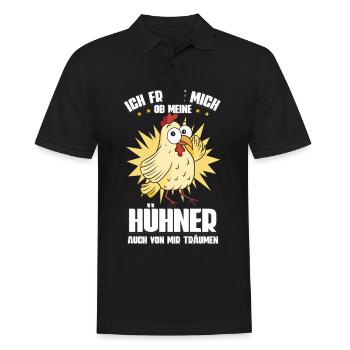 Huhn Hühner - Männer Poloshirt - Schwarz - Vorne - Kai (181cm)