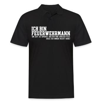 Ich bin Feuerwehrmann Feuerwehr - Männer Poloshirt - Schwarz - Vorne - Kai (181cm)