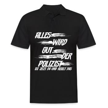 Polizist Polizei - Männer Poloshirt - Schwarz - Vorne - Kai (181cm)