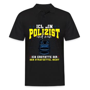 Ich Bin Polizist Polizei - Männer Poloshirt - Schwarz - Vorne - Kai (181cm)