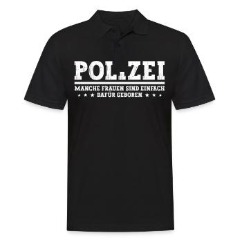 Polizist Polizei Frauen - Männer Poloshirt - Schwarz - Vorne - Kai (181cm)
